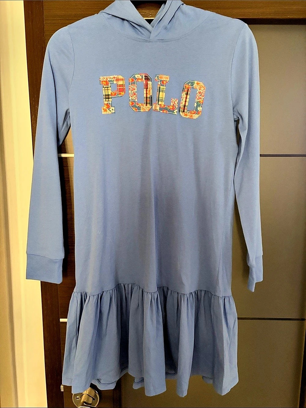 Polo Ralph Lauren Girls Plaid Hoodie Dress Size Large Like New